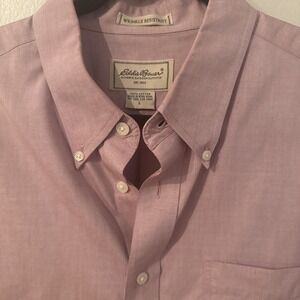 Eddie Bauer Wrinkle Resistant 100% Cotton Button Down Long Sleeve Men's Large